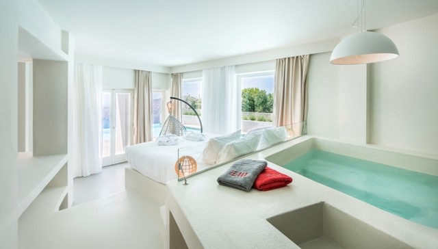 In-room Hotel Bathtub West East Suites, Santorini, Greece